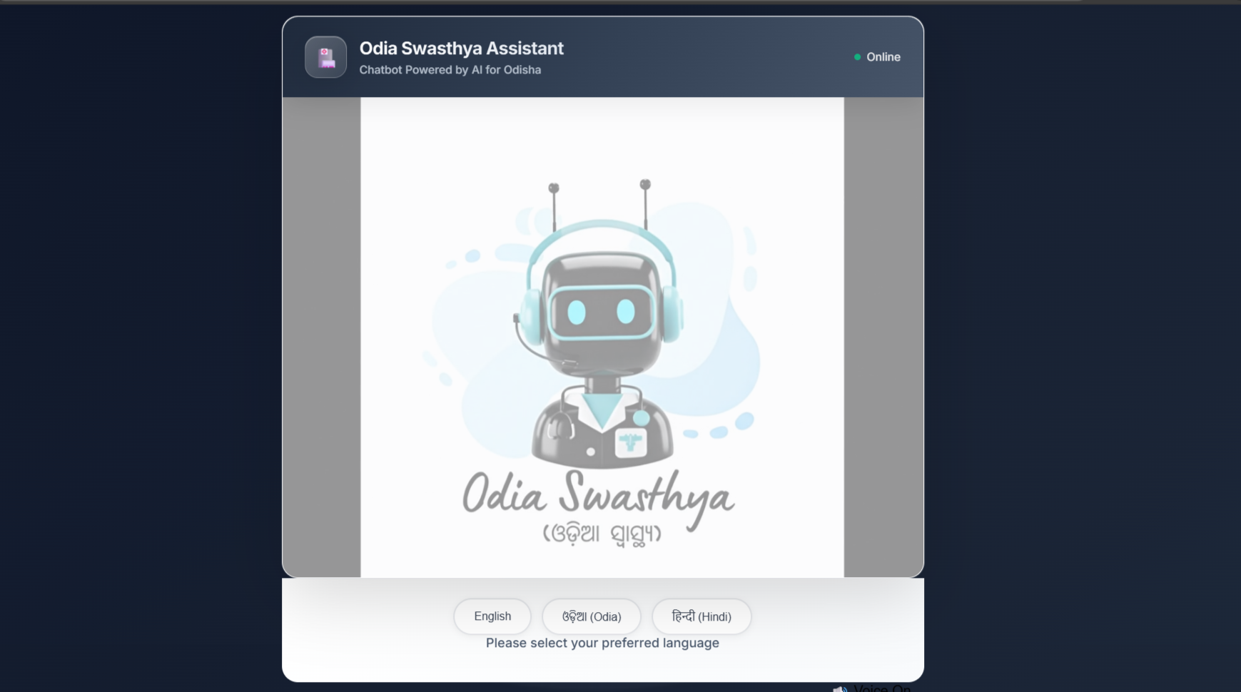 CogniCare AI Chatbot Screenshot